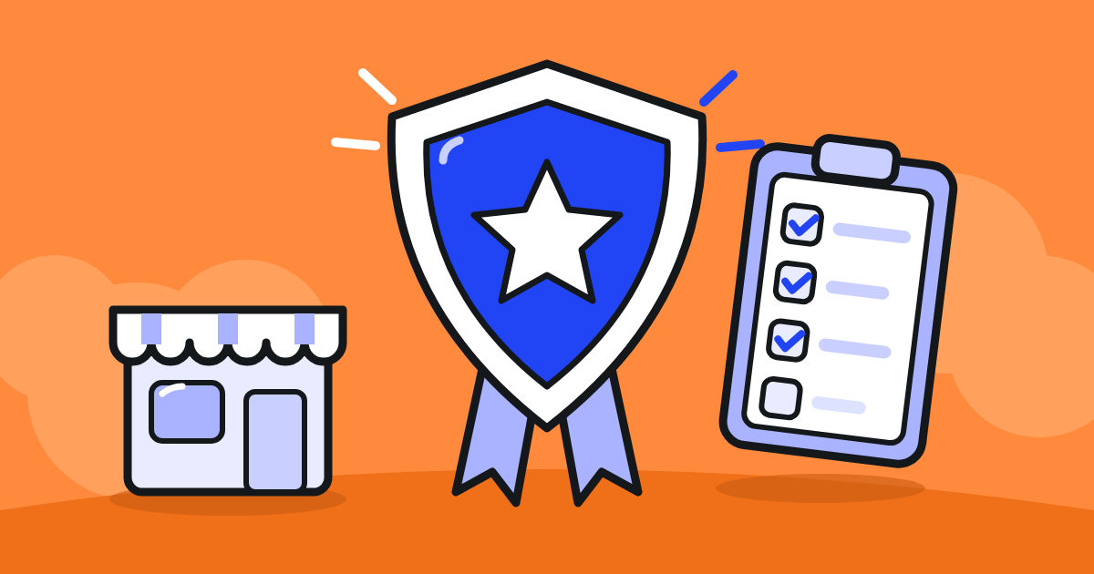 A badge shield with a star, a small shop front and a checklist with ticks: the Grab Quality Hero badge explained